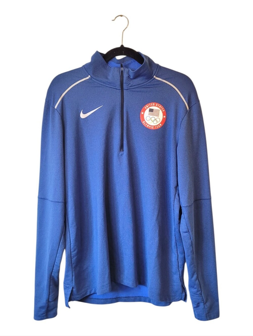 Nike Dri-Fit Blue USA Olympic Quarter-Zip Pullover Sweatshirt Size L
